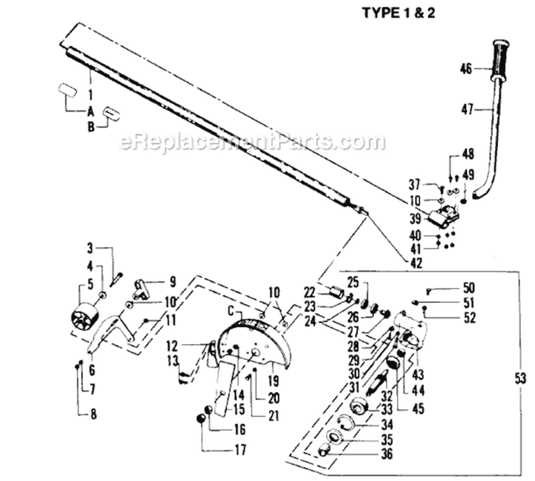Page B Diagram and Parts List for 4500  Weed Eater Trimmer